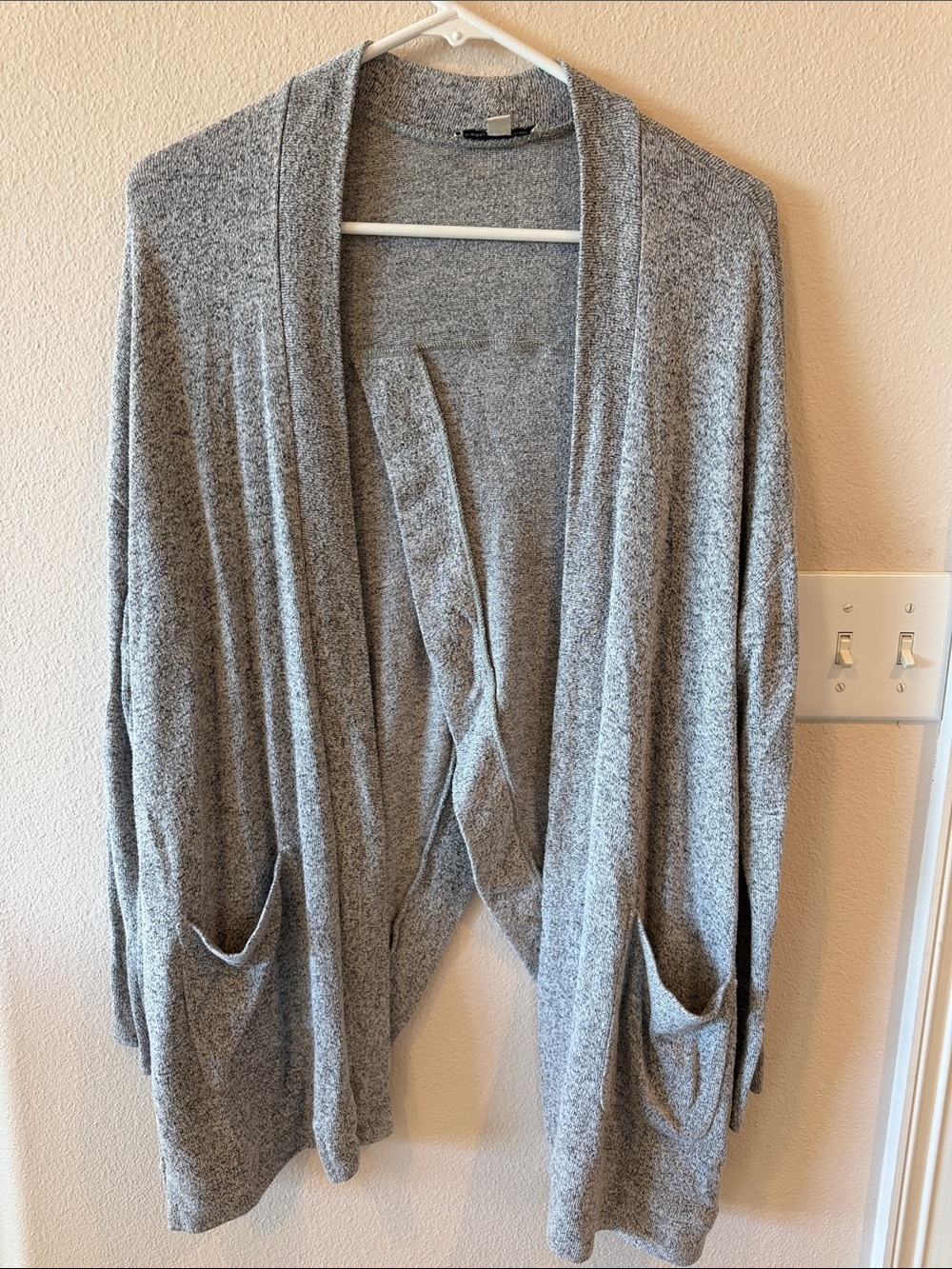 American Eagle Heather Gray Open Front Cardigan